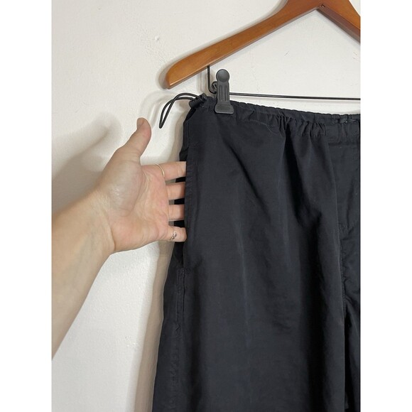 Forever 21 Women's Large Black Cargo Style Baggy Pants Pull Tab Waist & Ankles - Picture 4 of 9